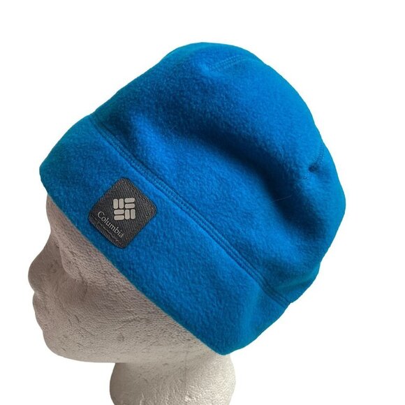 Columbia Blue Fleece Beanie Hat Youth Large Ski Winter Cap - Picture 1 of 8
